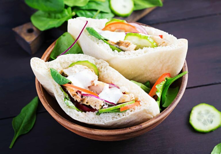 Sheet pan chicken pitas with tzatzikI